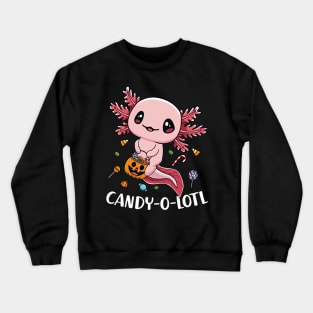 Funny Axolotl Candyoltol Halloween Candy Crewneck Sweatshirt